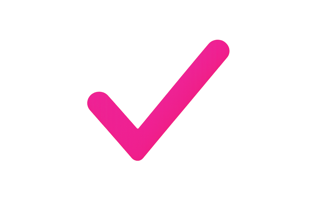 Icono fucsia check 